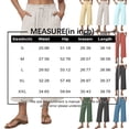 thumbnail image 4 of Lumtrix Womens Cotton Linen Wide Leg Pants Casual Zipper Front Summer Cropped Trousers Dressy Pants with Pockets Light Gray L, 4 of 7