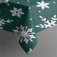 thumbnail image 3 of Green Christmas Snowflake Pattern Rectangle Tablecloth 60"x84",Waterproof Polyester Rectangle Table Cloth, Wipeable Spillproof Polyester Tablecloth for Dining, Camping, Indoor and Outdoor, 3 of 5