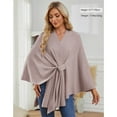thumbnail image 4 of Women's Elegant Shawl Wraps Soft Open Front Poncho Sweater for Spring Fall Winter, 4 of 6