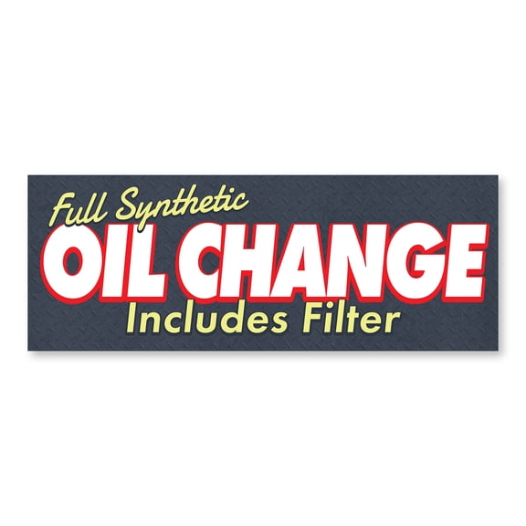 Oil Change 12" x 4.5" Decal | Advertise Your Business | All Weather Can Apply To Any Surface | Quick Service Synthetic | Made in The USA
