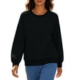 thumbnail image 4 of ClodeEU Women's Crew Neck Long Sleeve Sweatshirt,Casual Loose Fit Pullover Top Black,Women's Plus M, 4 of 9