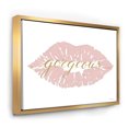 thumbnail image 1 of Designart - Mode Lèvres Glamour sur Or II - Toile Encadrée Chic & Luxe, 1 of 3