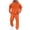 Orange, variant on Blekii Mens Fleece Lined Sweatsuit Set, Men's Solid Color Sweatshirt & Sweatpants Set, Long Sleeve Hoodie & Jogger Pants, Casual Lounge Wear for Fall Winter, Fleece Lined Hoodie And Pants Loungewear