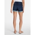 thumbnail image 4 of Time and Tru Women's Mid Rise Roll Cuff Denim Shorts, 4" Inseam, Sizes 0-20, 4 of 6