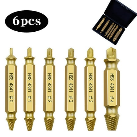 

6pcs Screw Extractor Set Broken Stud DIY Removal Tools Thread High Speed Steel