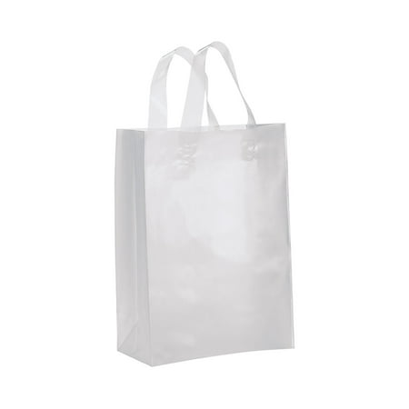 Medium Clear Frosted Plastic Gift Bags - Case of 25 - Walmart.com