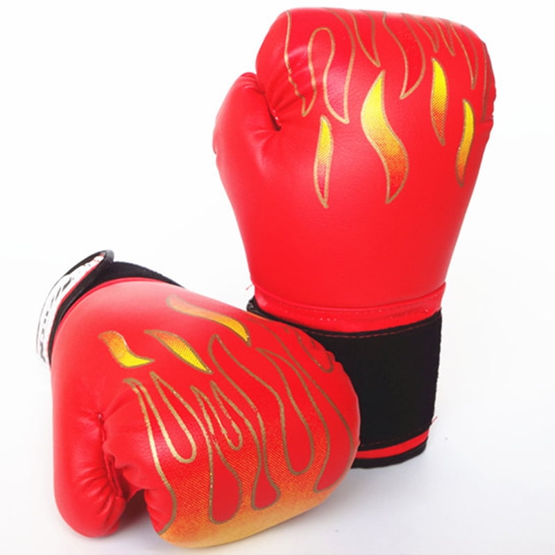 Sale Childs 3~12y Boys Girls Kid Fire Boxing Gloves Punching Fight Training #