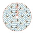 thumbnail image 2 of Halloween Christmas Tree Skirt - Blue Striped Cute French Bulldog 48 Inches Christmas Tree Skirt for Halloween Holiday Indoor Home Christmas Tree Decorations with Three Ribbons, 2 of 7