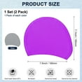 thumbnail image 3 of Uxcell Gorro de Natación de Silicona en Forma de Lágrima de 2 Paquetes para Mujeres y Hombres, Sombrero de Natación Impermeable No Deslizante Duradero [Púrpura y Gris], 3 of 6