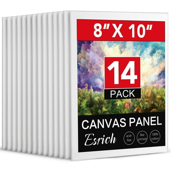 DIYMAG 14 Pack Canvases for Painting 8x10In, Blank Canvas Boards Bulk - Cotton Art Canvas for Oil, Acrylic & Watercolor Painting.