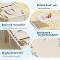 thumbnail image 5 of AIKKYS Folding Beach Lounge Chair with Table,Adjustable Sunbathing Patio Chair w/ Face Hole Pillow Side Pocket,Lawn Lounger for Poolside Beach Pool Patio,Beige, 5 of 8