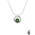 thumbnail image 2 of Delight Jewelry Silvertone 3-D Green Enamel Kiwi Joy Ring Charm Necklace, 18", 2 of 4