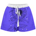 thumbnail image 5 of RQYYD Summer Sunflower Print Shorts for Women 2024 Elastic Drawstring Lightweight Linen Pants Casual Loose Beach Short Pants with Pockets, 5 of 5