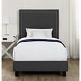 thumbnail image 2 of Picket House Furnishings Emery Upholstered Twin Panel Bed in Charcoal, 2 of 6