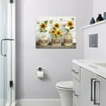 thumbnail image 2 of Farmhouse Bathroom Decor Wall Art Rustic Sunflower Bathroom Pictures Canvas Print Country Bathroom Painting Prints Wall Decor Framed Artwork Decor for Living Room Bathroom 12"x16", 2 of 6