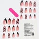 thumbnail image 2 of Uñas postizas de almendras de longitud media, uñas postizas de cobertura total de color rosa, 2 of 5