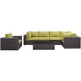 thumbnail image 5 of Modway Convene 7 Piece Outdoor Patio Sectional Set in Espresso Peridot, 5 of 9