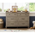 thumbnail image 4 of Mid Century Dresser with 6 Drawers, Wooden Kids Dresser for Kids Room Living Room, Gray, 4 of 8