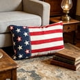 thumbnail image 5 of Patriotic Knitted Pillow, Flag Decorative Cushion, Velvet Back Throw Pillow for Sofa Chair Bedroom Decor, 5 of 6