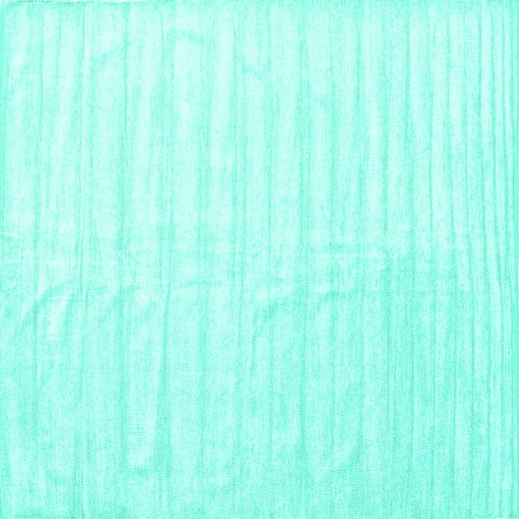 Ahgly Company Indoor Square Solid Turquoise Blue Modern Area Rugs, 5' Square