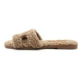 thumbnail image 2 of Lurnyet Furry Slipper Sandal with Warm Plush Lining for Outdoor Indoor, 2 of 5