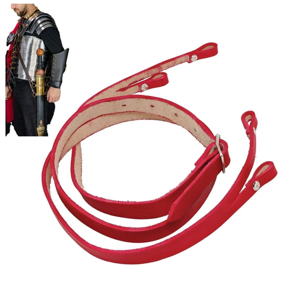 Armory Replicas Roman Cohort I Red Leather Gladius Baldric Belt – Adjustable Functional Sword Holder for Reenactments & Cosplay