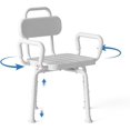 thumbnail image 1 of Swivel Shower Chair for Inside Shower  Removable Arms &; Back  Adjustable Height Rotating Bath Chair for Seniors and Disabled，Tool- Assembly, 1 of 2