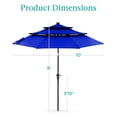 thumbnail image 7 of Best Choice Products 10ft 3-Tier Solar Patio Umbrella w/ 24 LED Lights, Tilt Adjustment, Easy Crank - Resort Blue, 7 of 7