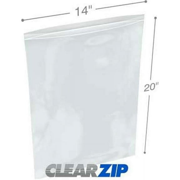 International Plastics CZ21420 14 x 20 in. ClearZip Lock Bags, 0.002 Gauge - Case of 500