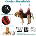 thumbnail image 2 of Oneisall Dog Grooming Hammock Harness for Pet Nail Trimming, Breathable Pet Grooming Sling Restraint Bag, Dog Grooming Hammock Helper - Black Red M, 2 of 6