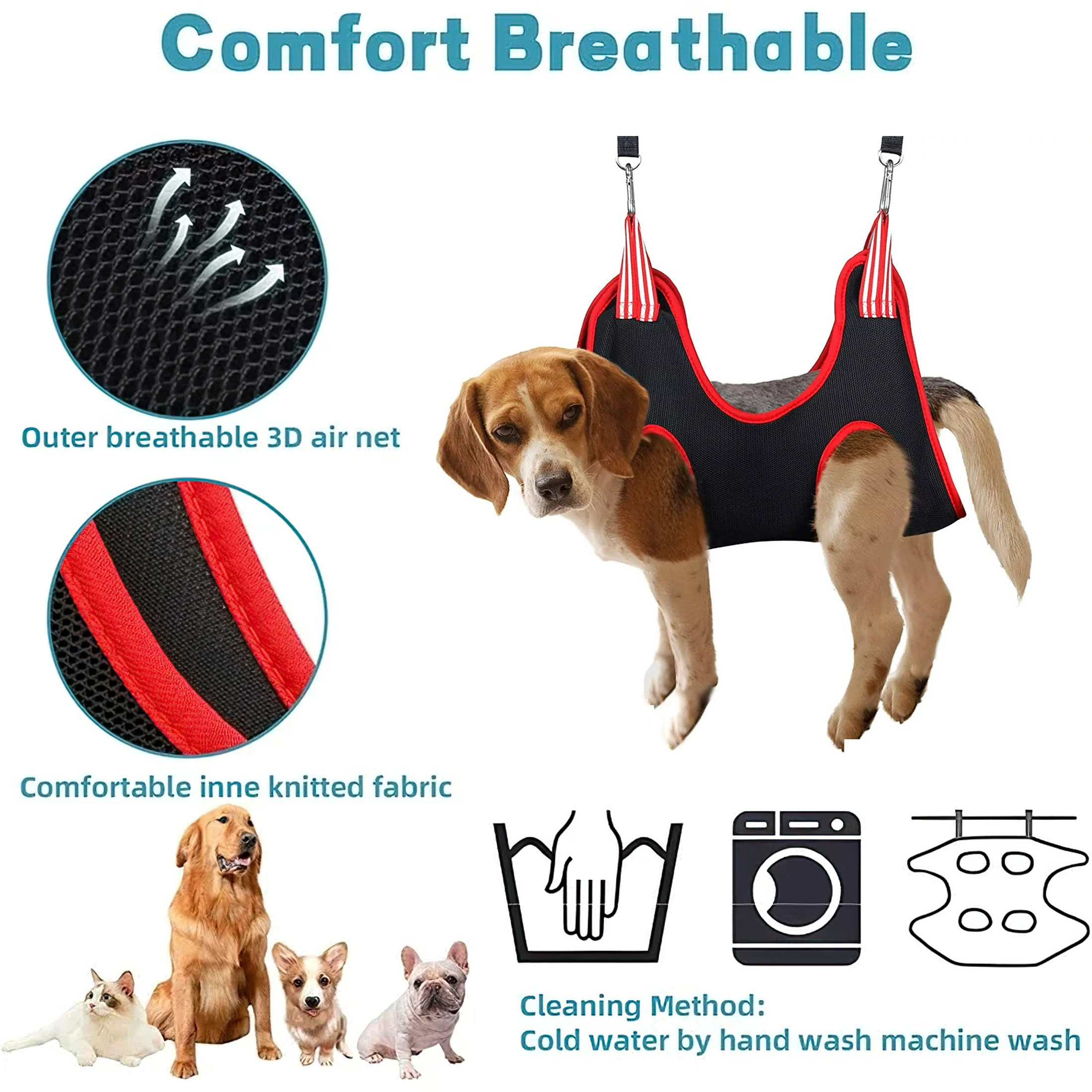 Oneisall Dog Grooming Hammock with Complete Tool Kit photo 2