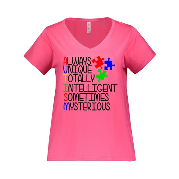 Inktastic Autism Awareness Acronym Women's Plus Size V-Neck T-Shirt
