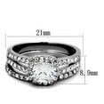 thumbnail image 2 of Women's Stainless Steel High Polished 4.26(g) CZ Clear Ring Set, 2 of 4