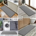 thumbnail image 6 of Black White Triangle Checkered Pattern Kitchen Rug Mat,Kitchen Runner Rugs Non Skid Washable,Decorative Kitchen Floor Mats for Kitchen,Sink,Laundry,17"x47.2", 6 of 7