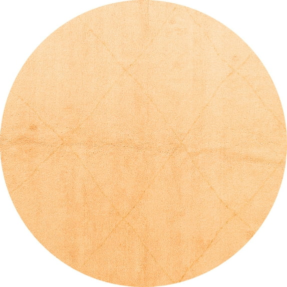 Ahgly Company Machine Washable Indoor Round Solid Orange Modern Area Rugs, 5' Round
