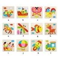 thumbnail image 3 of Children 3D Assemble Toy Kids Educational Intelligence Wooden Cartoon Design Assemble Toy Plane Rocket, 3 of 7