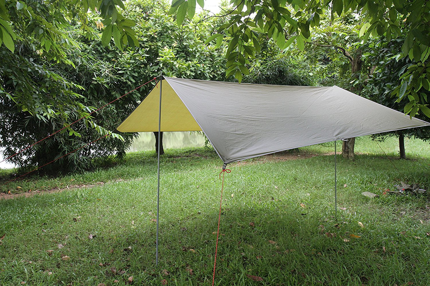 Tarp Shelter Suitble for 3 to 4 Person 9.5 by 9.5 Foot with 6 Rings AsOutdo...