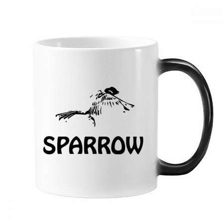 

Food Outline Sparrows Birds Mug Changing Color Cup Morphing Heat Sensitive 12oz
