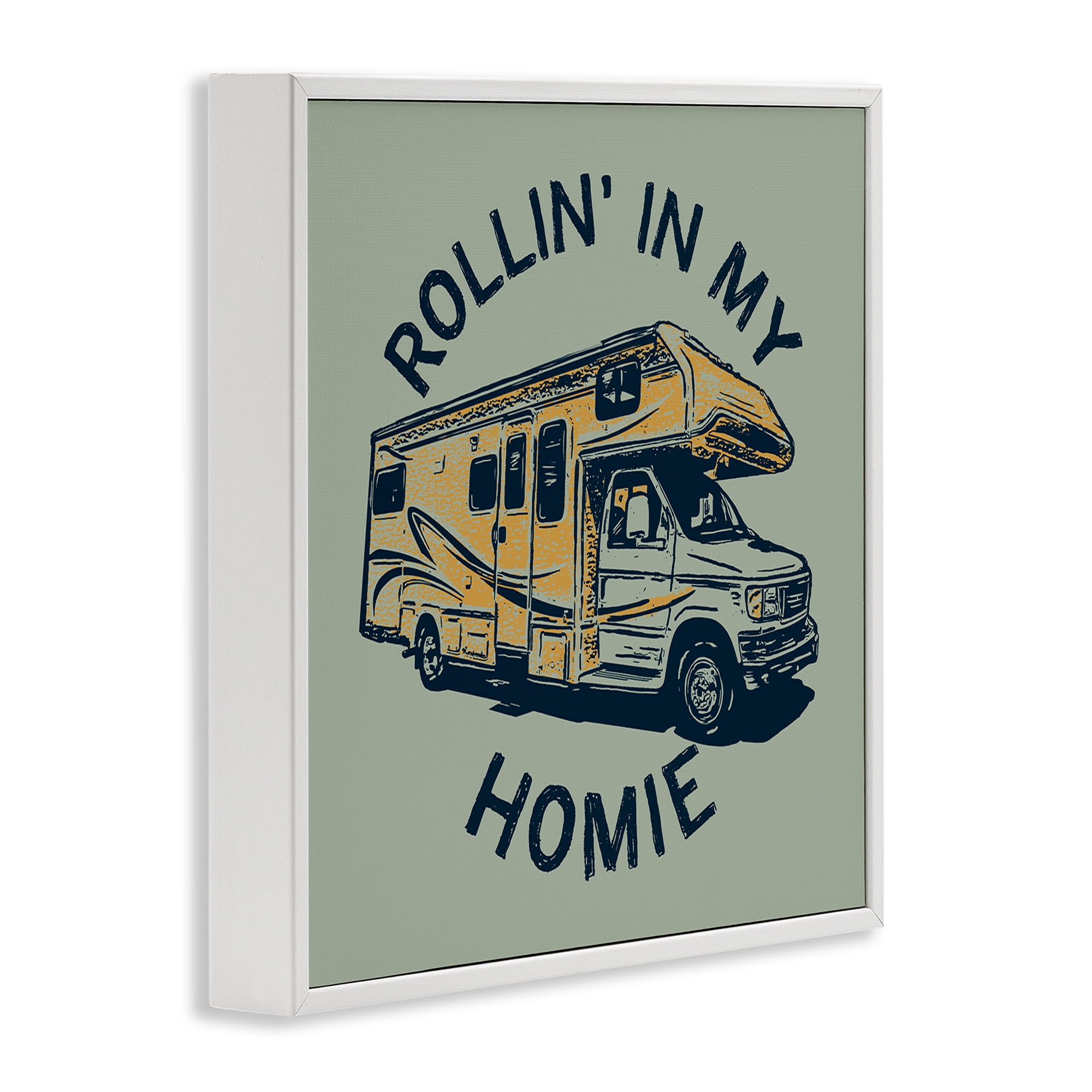 Stupell Industries Rollin' In My Homie Transportation Painting White Framed Art Print Wall Art, 24 x 24