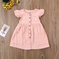 thumbnail image 4 of Canrulo Kids Baby Girls Organic Cotton Ruffled Tunic Dress Swing Sundress Princess Pink 3-4 Years, 4 of 8