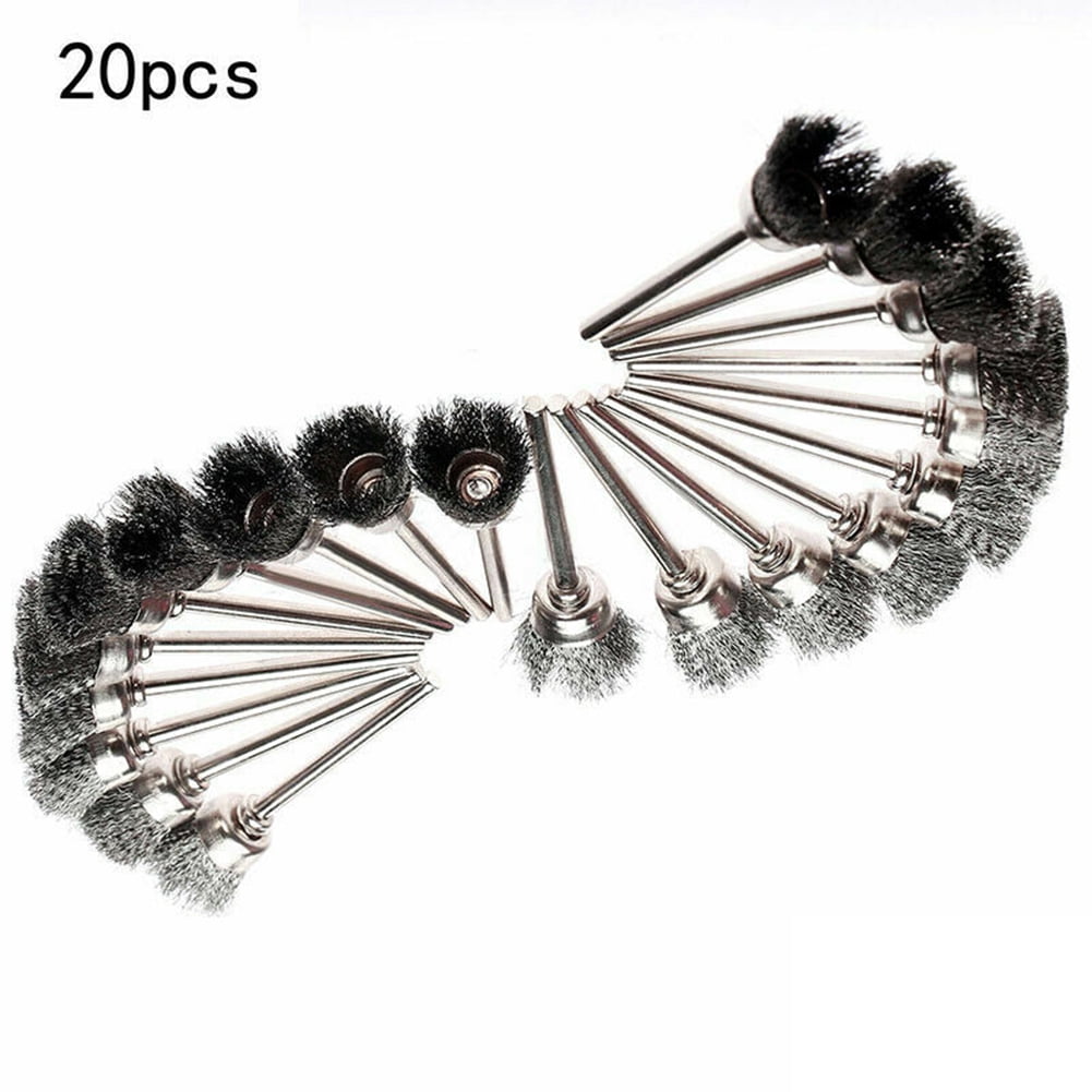 20pcs Dia 15mm Steel Wire Cup Polishing Buffing Brushes for Power Rotary Tools 