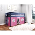 thumbnail image 5 of JACKPOT Solid Wood Low Loft Twin Bed with End Ladder/Tent in Blue/Pink/White, 5 of 6