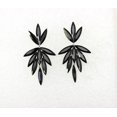 thumbnail image 2 of Faship Gorgeous Black Rhinestone  Crystal Floral Dangling Earrings, 2 of 5