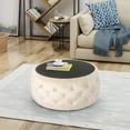 thumbnail image 4 of Ottoman,Beige Velvet Furniture Bedroom Benches Stools, 4 of 8