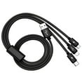thumbnail image 2 of 10 ft Multi USB Charging Cable 3A, 3 in 1 Fast Charger Cord Connector with Dual Phone/Type C/Micro USB Port Adapter, Compatible with Tablets Phone 12 11 Pro 8 7 6 Samsung Galaxy (10 ft )Black, 2 of 7