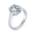 thumbnail image 3 of Bling Jewelry Womens Simple 3CT CZ Oval Solitaire Cubic Zirconia Engagement Ring Sterling Silver, 3 of 6