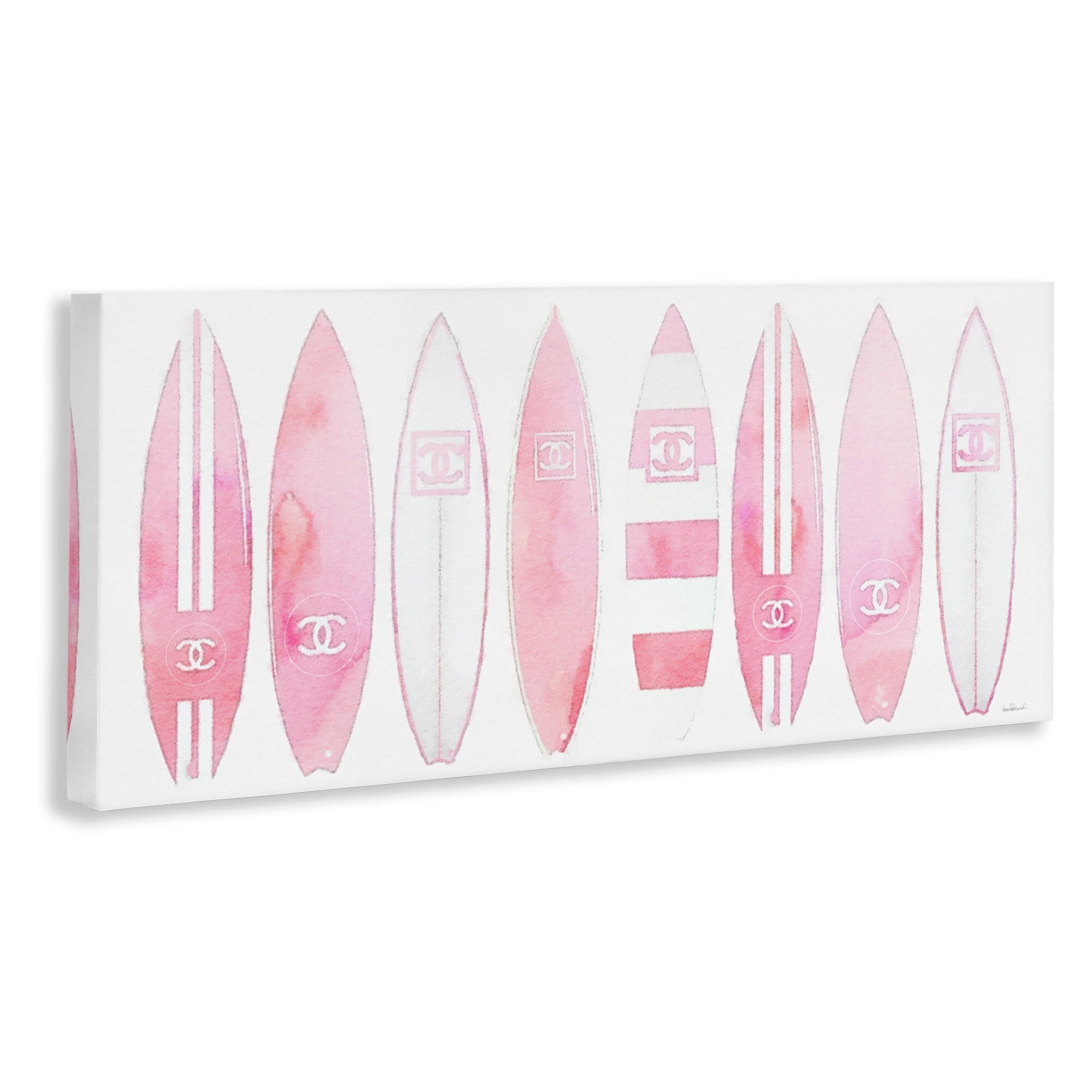 Stupell Industries Glam Fashion Surfboards Nautical Designer Brand Canvas Wall Art by Amanda Greenwood