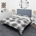 thumbnail image 3 of Designart 'Monochrome Geometric Pattern IX' Mid-Century Modern Duvet Cover Set, 3 of 4