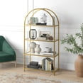 thumbnail image 4 of Evelyn&Zoe Garrett 62" Tall Rectangular Bookcase, Brass, 4 of 8