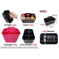 thumbnail image 3 of Enjoy Organizer - Small Stackable Plastic Caddy with Handle 6 Compartment | Desk, Makeup, Dorm Caddy, Classroom Art Organizers - 4 Pack, Made In USA (Hot Pink), 3 of 9